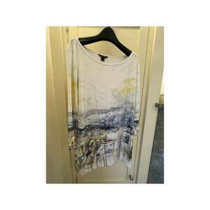 St John Graphic top /tunic/ blouse with tropical scene studs size Medium